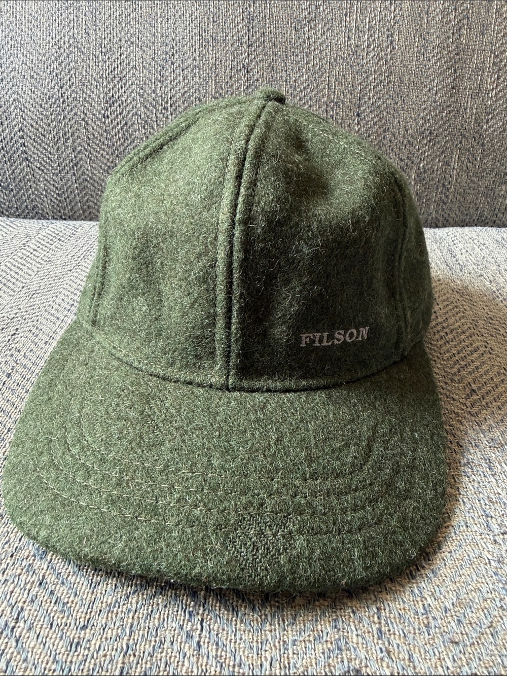 Filson 100% Pure Wool Adjustable Leather Strap Green Hat Size: OS